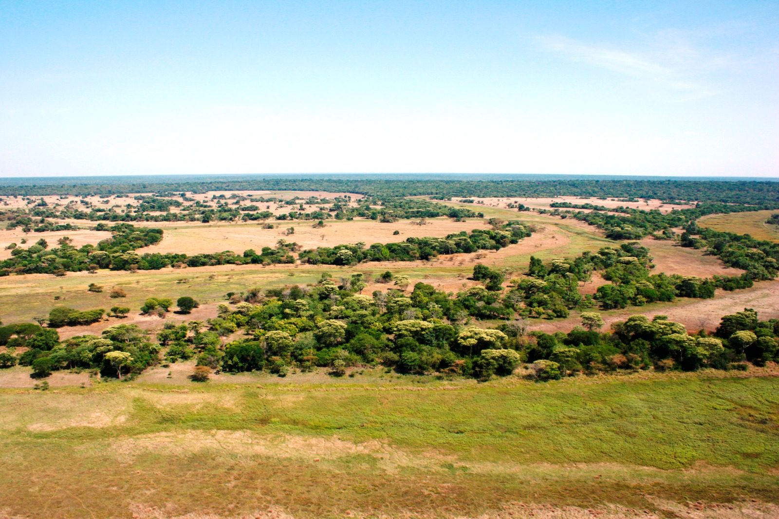 Aerial view of the Chibwika chiefdom landscape, North-Western Province